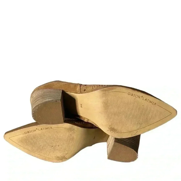 Gibson Latimer Perforated Suede Leather Slip On Mules Clog Heel Sandals Size 9 - Picture 6 of 7